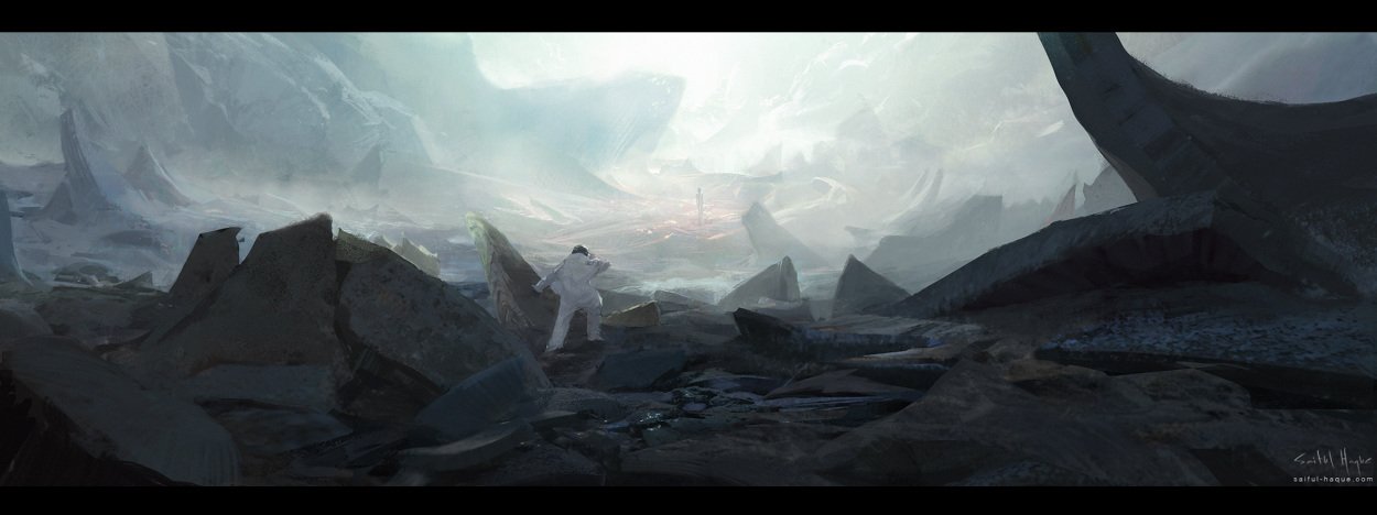 broken glass vase landscape saiful haque